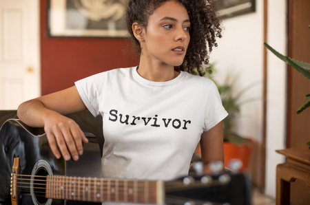 survivor white t-shirt